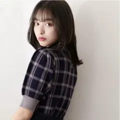 PROPORTION チェックニット 半袖