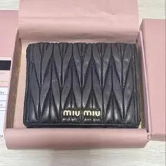 新品 MIU MIU キルティング長財布 ブラック - メルカリ