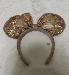 ディズニー ミニー ゴールド スパンコール カチューシャ