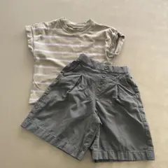 Uniqlo キッズ服 トップス＆ショートパンツ セット 100cm