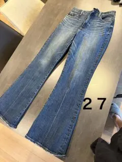 ブーツカットデニム・フレアデニム・ダークブルー