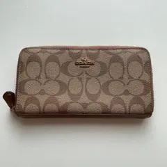 COACHコーチ シグネチャー ラウンドファスナー 長財布 ブラウンモノグラムのサムネイル
