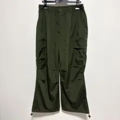 Rocky Monroe ナイロンワイドカーゴパンツ L カーキ 裾ドローコードのサムネイル