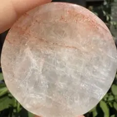 ヘマトイドクォーツ　丸形 小皿　ファイアークォーツレッドオーロラクォーツ②