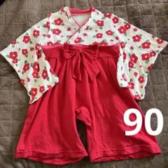 美品☆袴ロンパース 赤