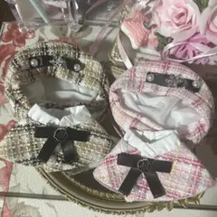 ぬい服　ピンク　黄色　10cm 着せ替え ぬいぐるみ ツイード ケープ いつぬい