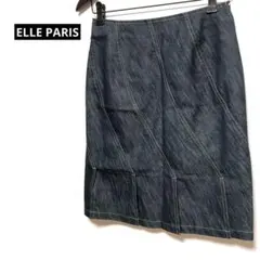 【エル】ELLE PARIS スリット　薄手デニムスカート　サイズ36 　ひざ丈のサムネイル