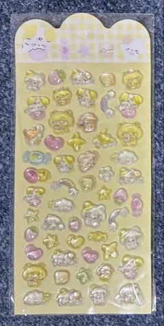 ぷくぷくシールファンシーアソート　キャンディシール　イエロー