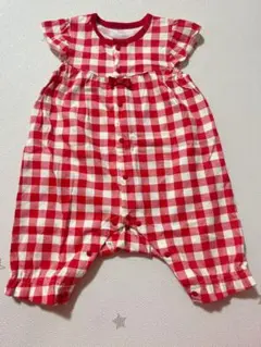 ベルメゾン　チェックロンパース　未使用