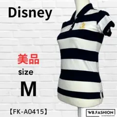 ⭐︎美品⭐︎【Disney】ディズニー　ミッキー　ポロシャツ　ネイビー/ホワイト　M