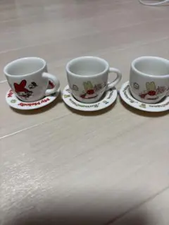 マロンクリーム　マイメロ　サンリオ ミニチュア陶器 カップ&ソーサー 3個セット