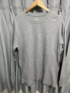 MUJI 無印良品　洗いざらし太番手クルーネック　長袖Tシャツ グレーM