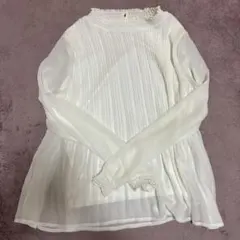 r.p.sホワイトプリーツ長袖シャツ