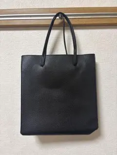 【レア】無地 黒 レザートートバッグ