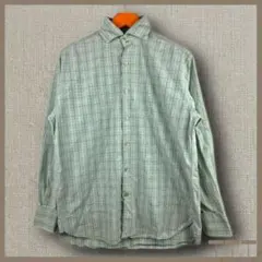 【トミーヒルフィガー】長袖チェックシャツ コットン S グリーン 【C62】