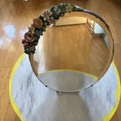 アンティーク　スタンド付バーボラミラー
