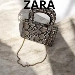 新品 ZARA パイソン柄 2WAY ミニバッグ ショルダー ハン
