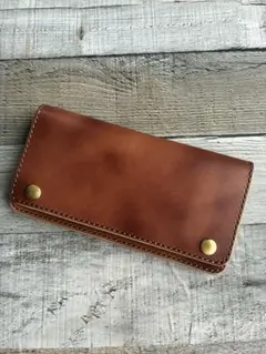 トラッカーウォレット ハンドメイド 本革 茶芯 手縫い - メルカリ