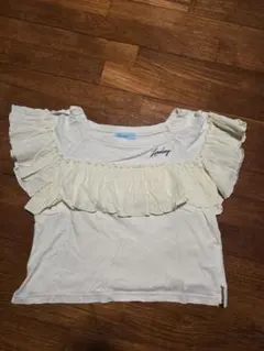 Lindsay リンジィ フリルTシャツ ホワイト☆ Mサイズ（150）のサムネイル