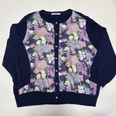 ローズティアラ　カーディガン　紺色　ネイビー　42