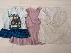 キッズ服 90 95 長袖 トップス ワンピース 3つセットのサムネイル