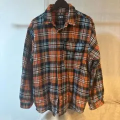 ZARA チェック柄 フランネルジャケット XL