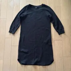 【UNIQLO】ワッフルクルーネックワンピース（7分袖）