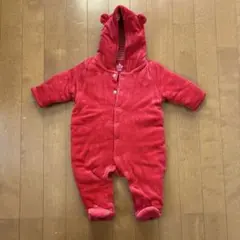 babyGap 赤いフリースロンパース 3-6ヶ月　60-70cm