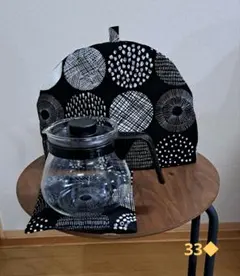33▼　サークルツリー　ブラック　ティーコゼー ティーポットカバー　ティーコジー