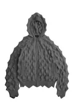 MAD FRENZY Spiked Zip-Up Hoodie