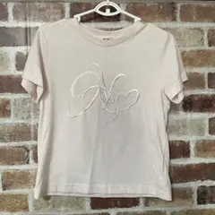 NICE CLAUP イニシャルビッグロゴ刺繍Tシャツ ナイスクラップ　ピンク