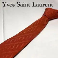 상태좋음 ☆イヴ・サンローラン☆ネクタイ☆オレンジ☆YSL☆モノグラム☆894