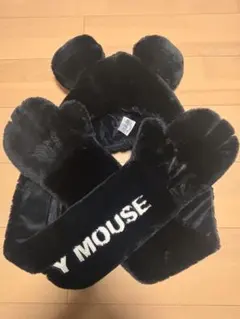 ディズニー　ファンキャップマフラー　ブラック　ミッキー