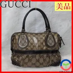 【美品】GUCCI GGクリスタル レザー ハンドバッグ ミニ ボストン
