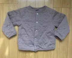 プティマイン ミッキー　キルトジャケット　110 モカ茶