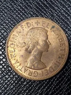 【美品】古銭 イギリス 1967年 1ペニー 銅貨 未使用に近い 古銭 イギリス 1967年 1ペニー 銅貨 準未使用 - メルカリ