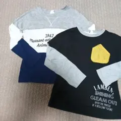 長袖カットソー 2枚セット グレー/ネイビー/黒