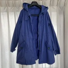ネイビー フード付き モッズコート M