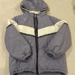 パープル フード付き ダウンコート