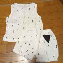 ホワイト三角模様セットアップ 100cm