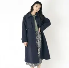 ローラアシュレイ　トレンチコート　ネイビー　L 40