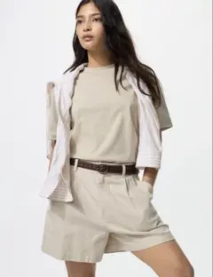 UNIQLO エアリズムコットンT ナチュラルカラー Sサイズ