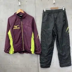 MIZUNO ミズノ ウィンドブレーカー 上下 セットアップ L ワイン 黒