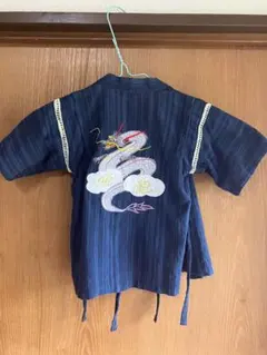 甚平　男児　95㌢　龍柄紺色