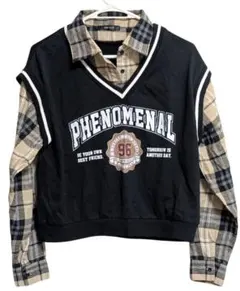 CHIP CLIP　重ね着風　長袖Tシャツ