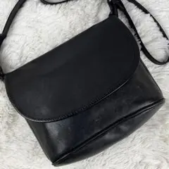 極美品 オールドコーチ レザー ショルダーバッグ フラップ 斜め掛け 黒