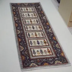 ゾランヴァリ製　ギャッベ　ロング（ルリバフ）142×52ｃｍ