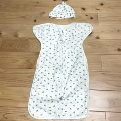 花柄スワドル帽子セット