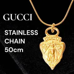 GUCCI オールドグッチ クレスト チャーム ネックレス ステンレスチェーン付