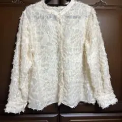 フリンジ ジャカードブラウス 【美品】